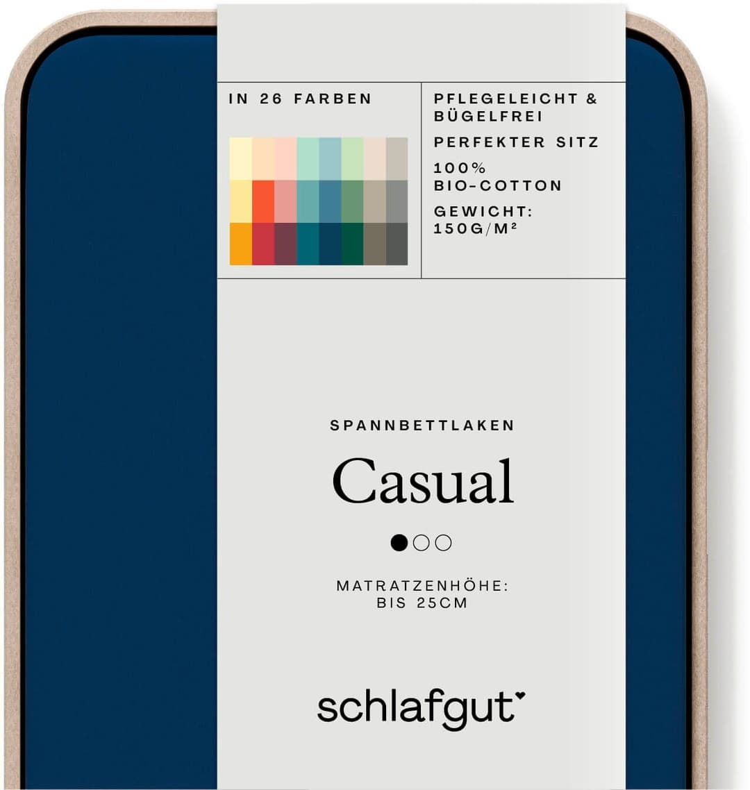 Schlafgut CASUAL Spannbettlaken | Blau
