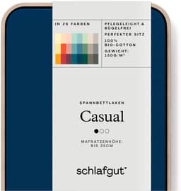 Schlafgut CASUAL Spannbettlaken | Blau