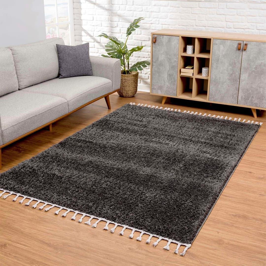 Carpet City Hochflor-Teppich Pulpy 100 | Grau