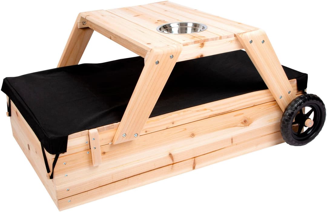 Small Foot Sandkasten mit Sitzgruppe und Matschtisch | Holztöne