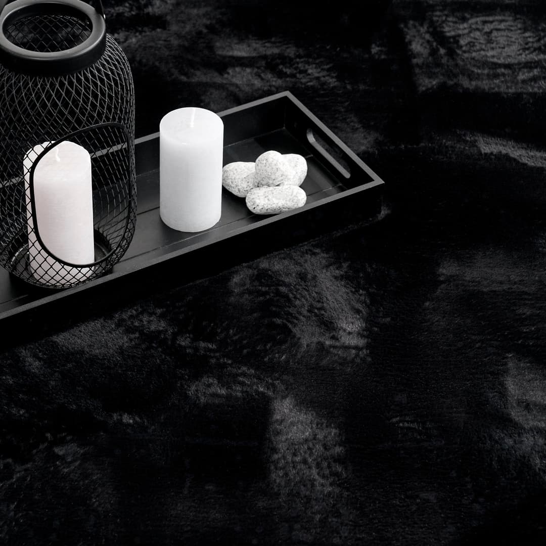 Paco Home Soft 380 Kunstfellteppich | Schwarz