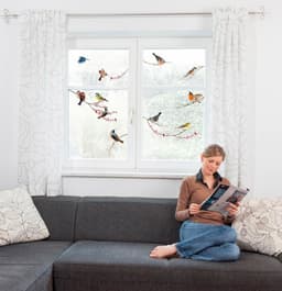 Komar Fensterbild Vögel | Mehrfarbig