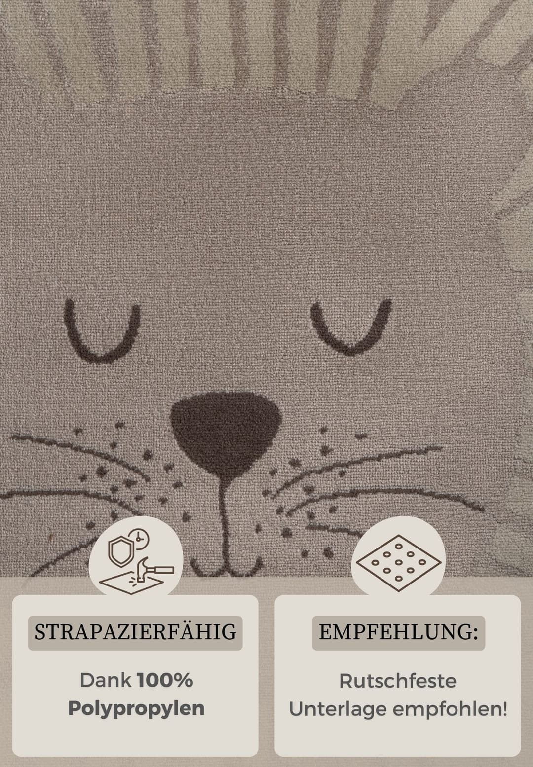 HANSE Home Kinderteppich Happy Lion | Beige