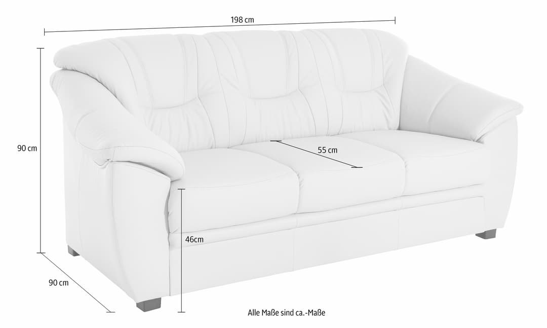 sit&more 3-Sitzer Savona | Schwarz