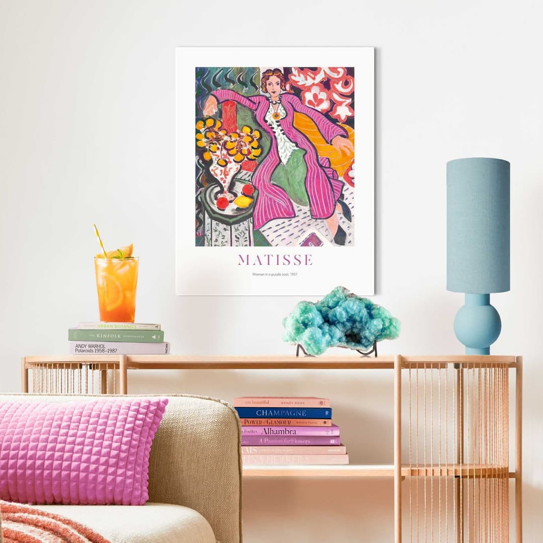 Reinders! Poster Matisse - Frau im lila Mantel | Mehrfarbig