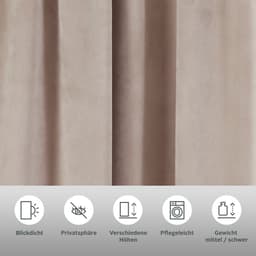 LeGer Home by Lena Gercke Vorhang Samt Ladina | Beige