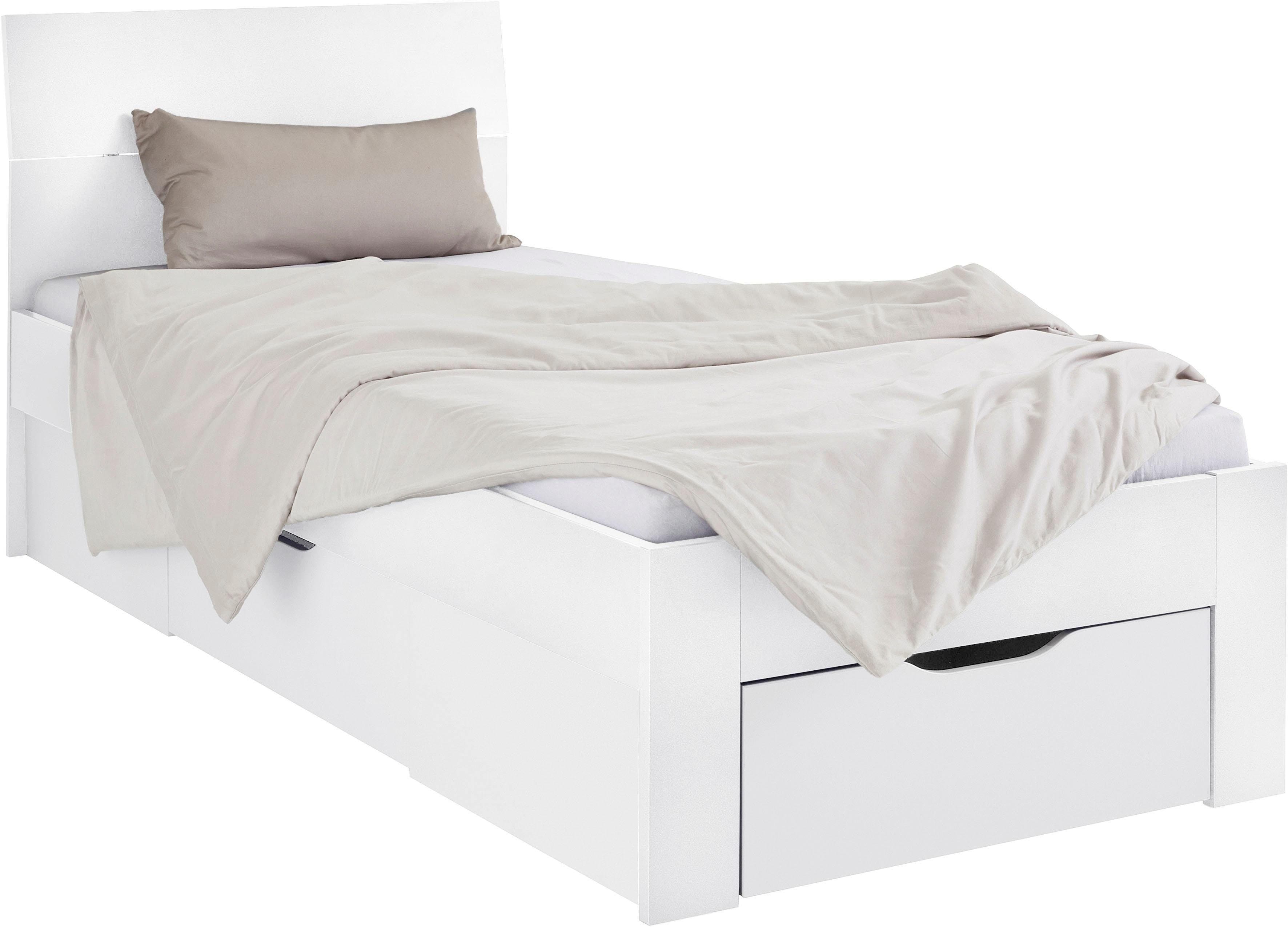 rauch Bett Einzelbett Doppelbett Stauraum FLEXX | Weiß