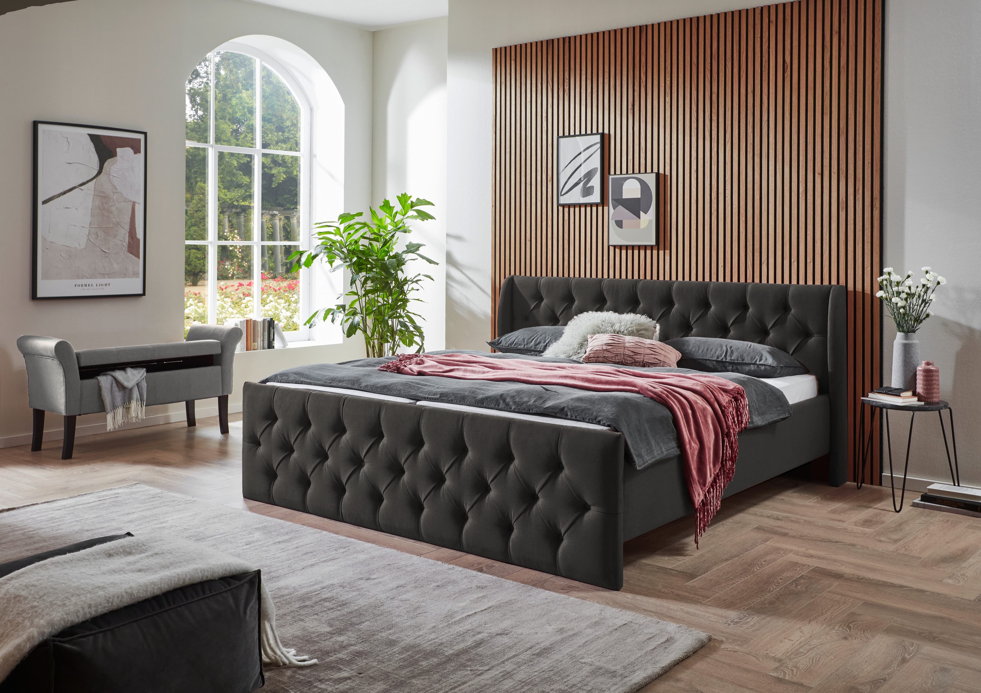 ATLANTIC home collection Polsterbett TAMINA | Grau