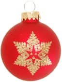 Krebs Glas Lauscha Weihnachtsbaumkugel Schneeflocke rot (16 St) | Rot 5