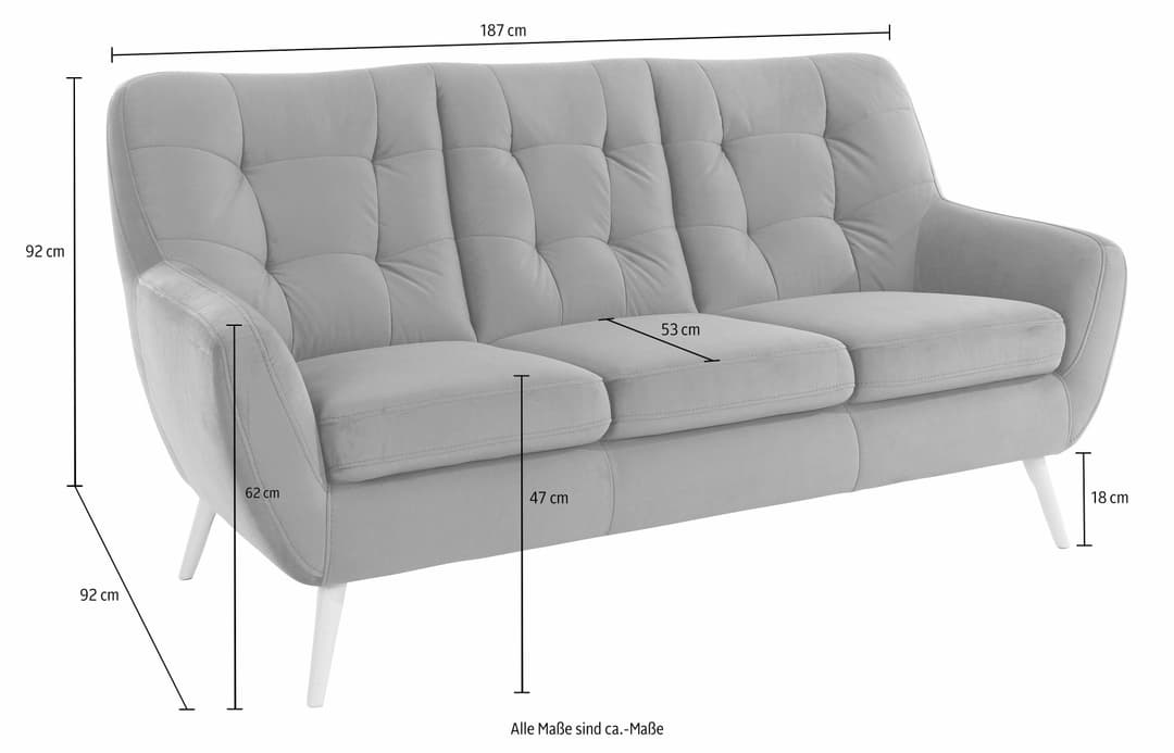 exxpo - sofa fashion 3-Sitzer Scandi | Grau