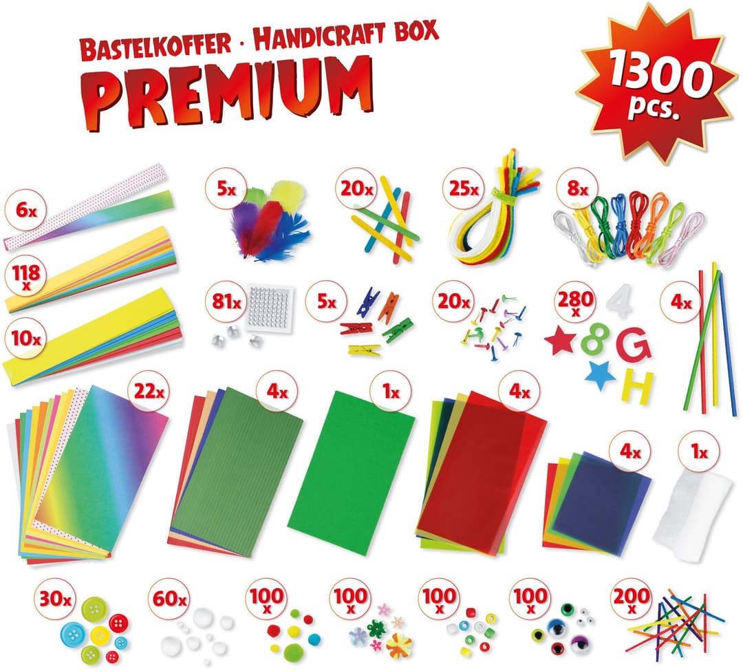 Lena Kreativset Bastelkoffer Premium | Mehrfarbig