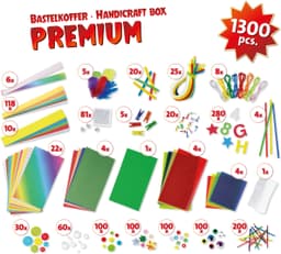 Lena Kreativset Bastelkoffer Premium | Mehrfarbig