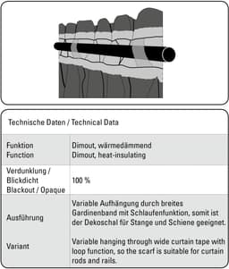 Sehlbach Gardine Schal Dimout Uni | Beige