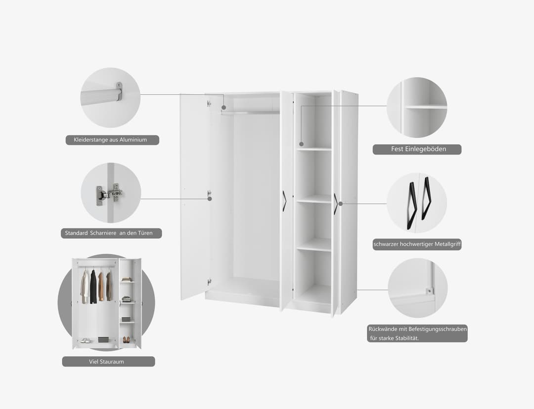 OTTO home Kleiderschrank Hamburg | Weiß