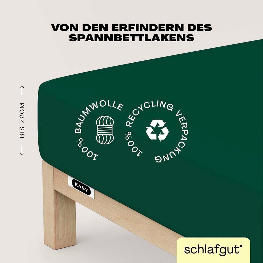 Schlafgut Spannbettlaken EASY JERSEY | Grün