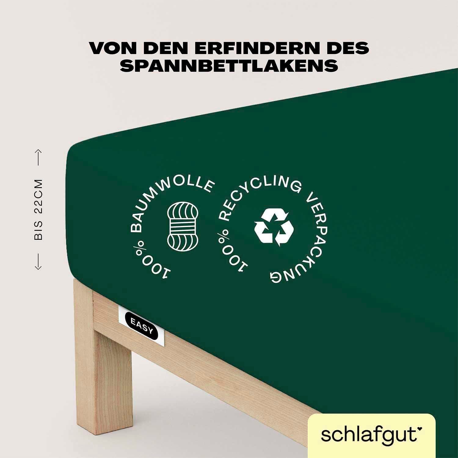 Schlafgut Spannbettlaken EASY JERSEY | Grün