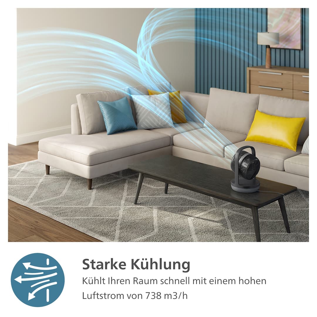 Philips Tischventilator CX3050/01 Serie 3000 | Schwarz