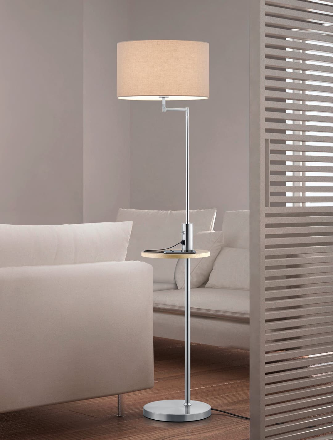 TRIO Leuchten Stehlampe Claas | Grau