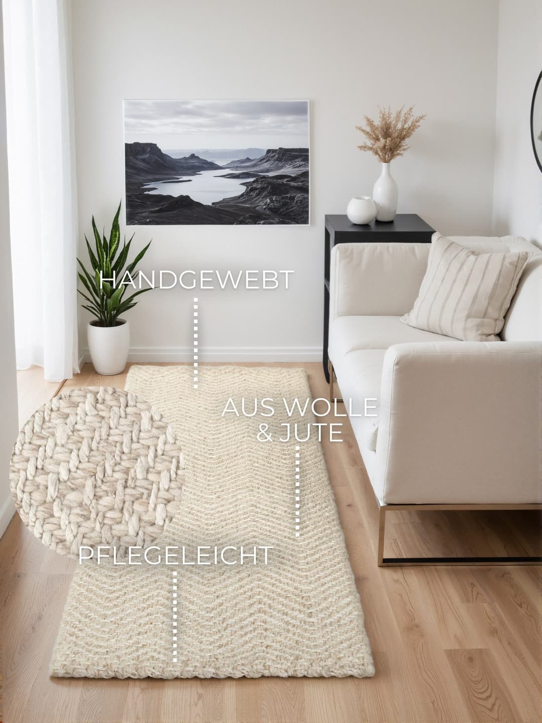 ELLE DECORATION Wollteppich Majoli | Beige