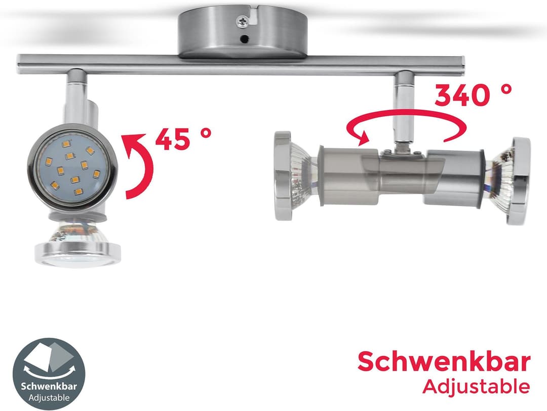 B.K.Licht LED Deckenleuchte Aurel | Silber
