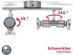 B.K.Licht LED Deckenleuchte Aurel | Silber