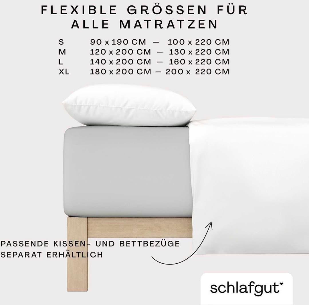 Schlafgut Spannbettlaken PURE BOXSPRING | Grau