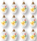 Krebs Glas Lauscha Osterei Küken mit Blume | Mehrfarbig