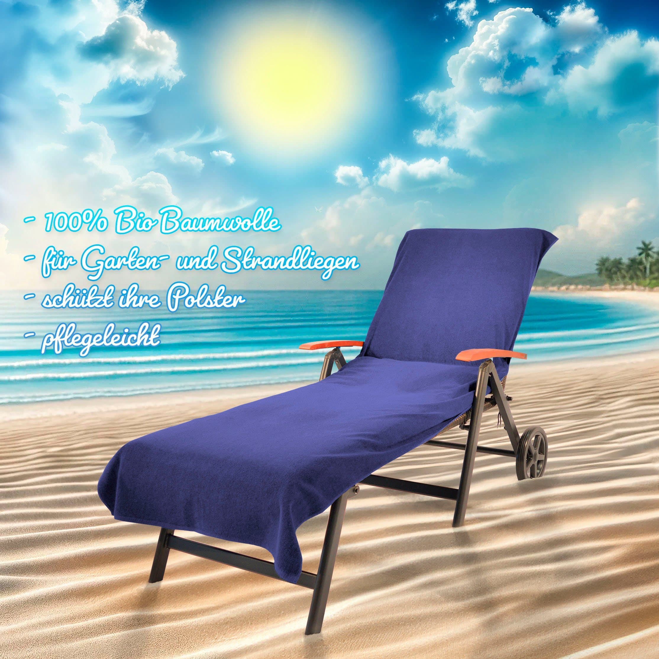 Kinzler Strandtuch Frottier-Liegenbezug | Blau