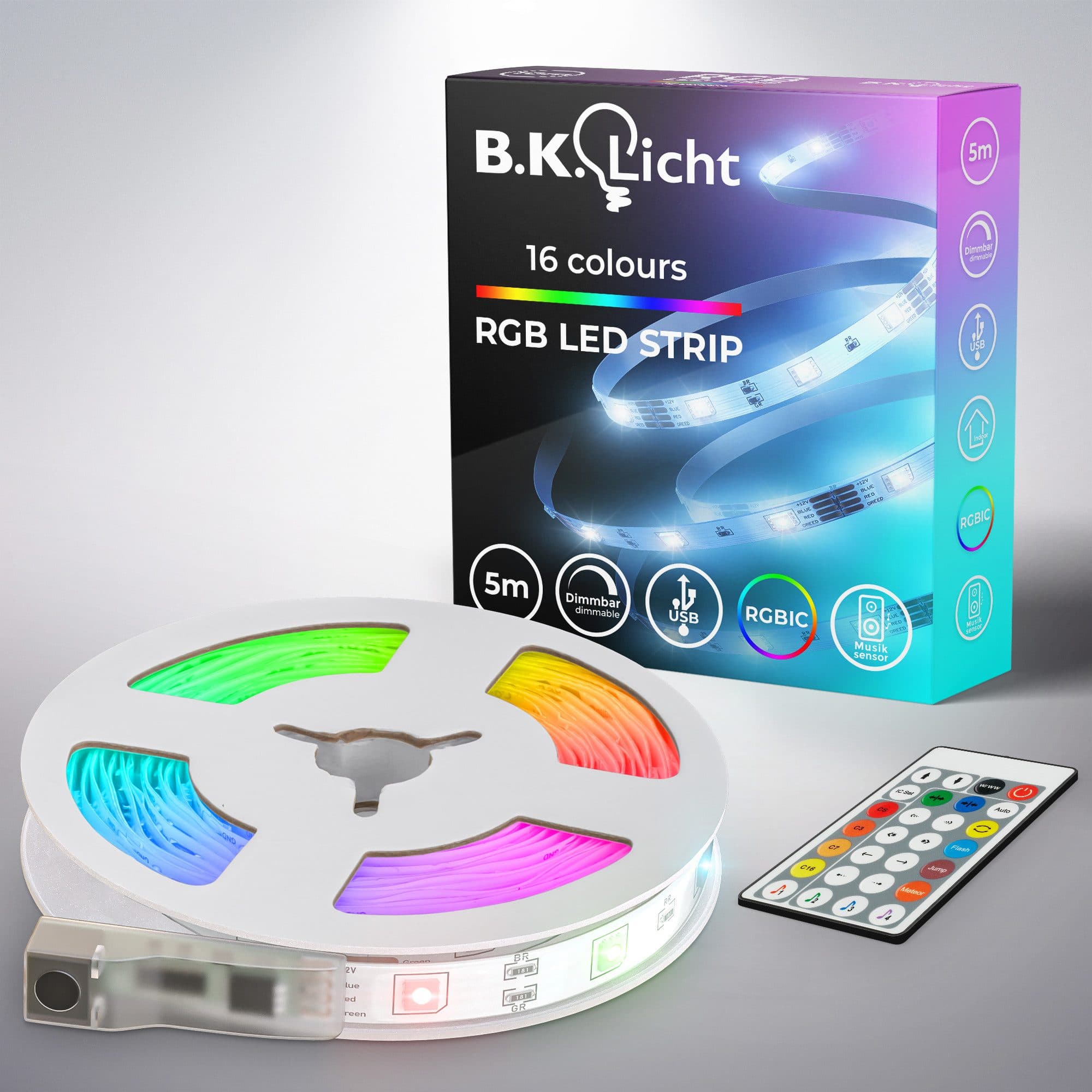 B.K.Licht LED Stripe USB RGBIC | Mehrfarbig