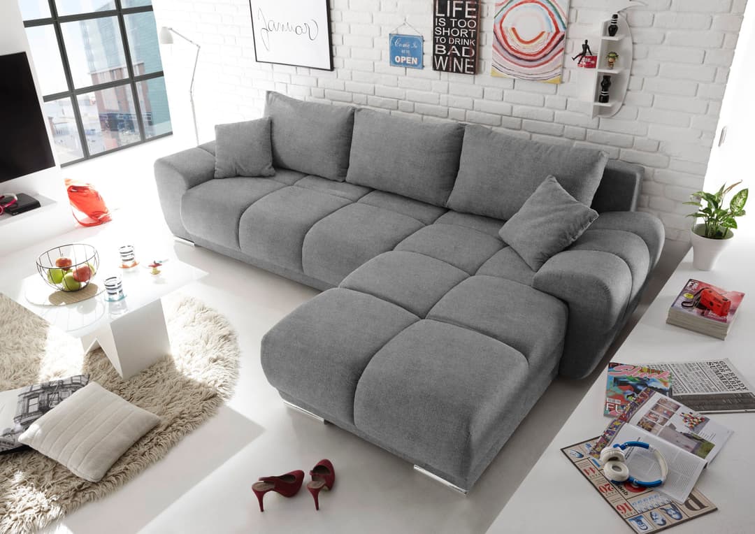 ED EXCITING DESIGN Ecksofa Anton | Grau