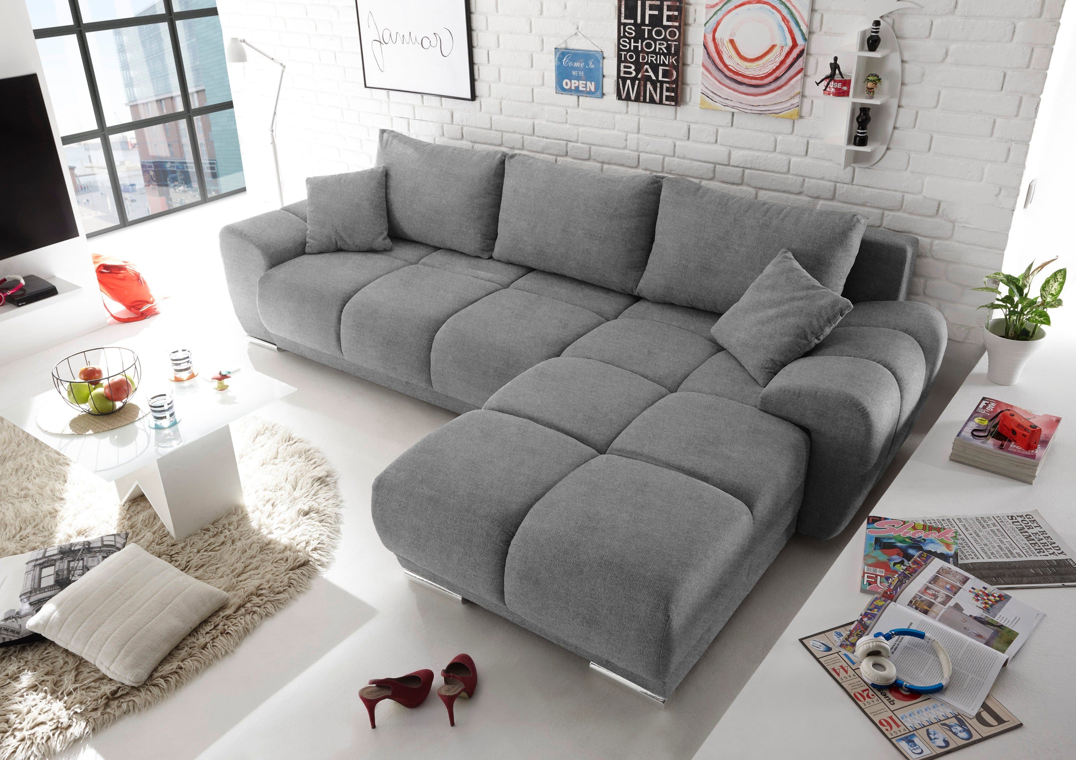 ED EXCITING DESIGN Ecksofa Anton | Grau
