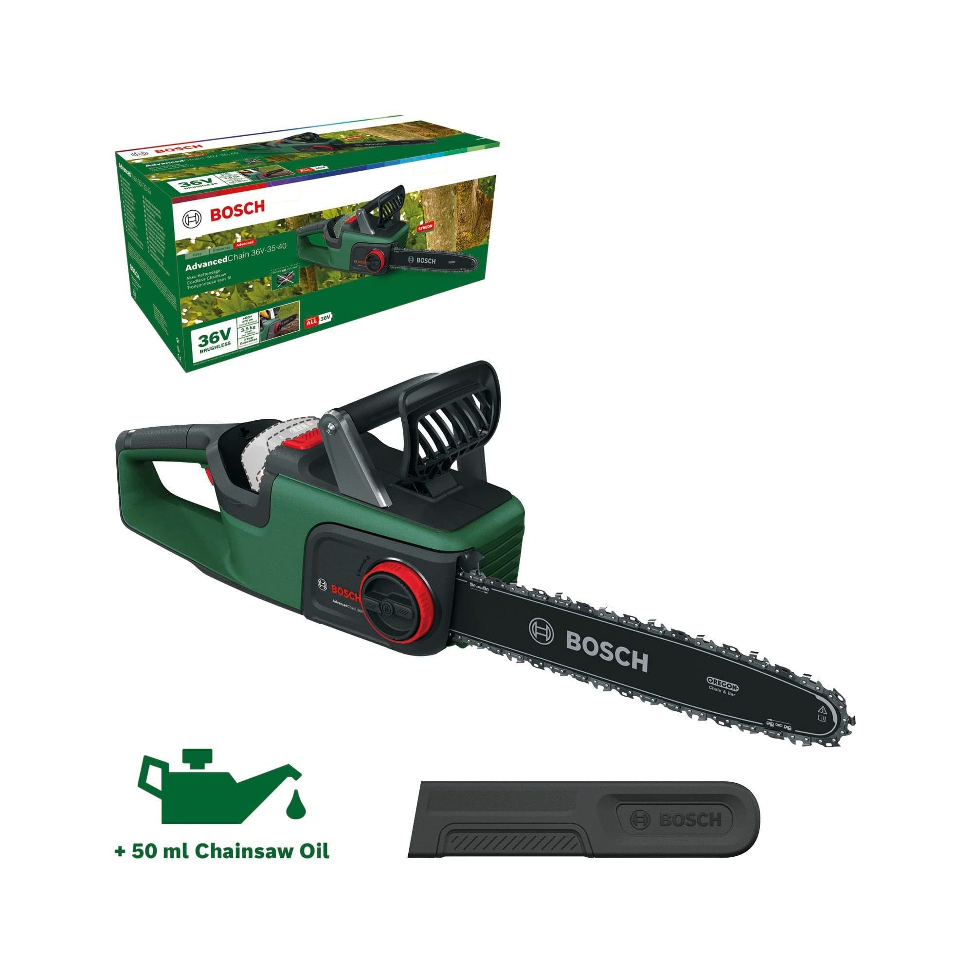 Bosch Home & Garden Akku-Kettensäge AdvancedChain 36V-35-40 | Grün