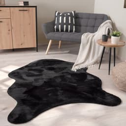 Paco Home Fellteppich Pelt 640 | Schwarz