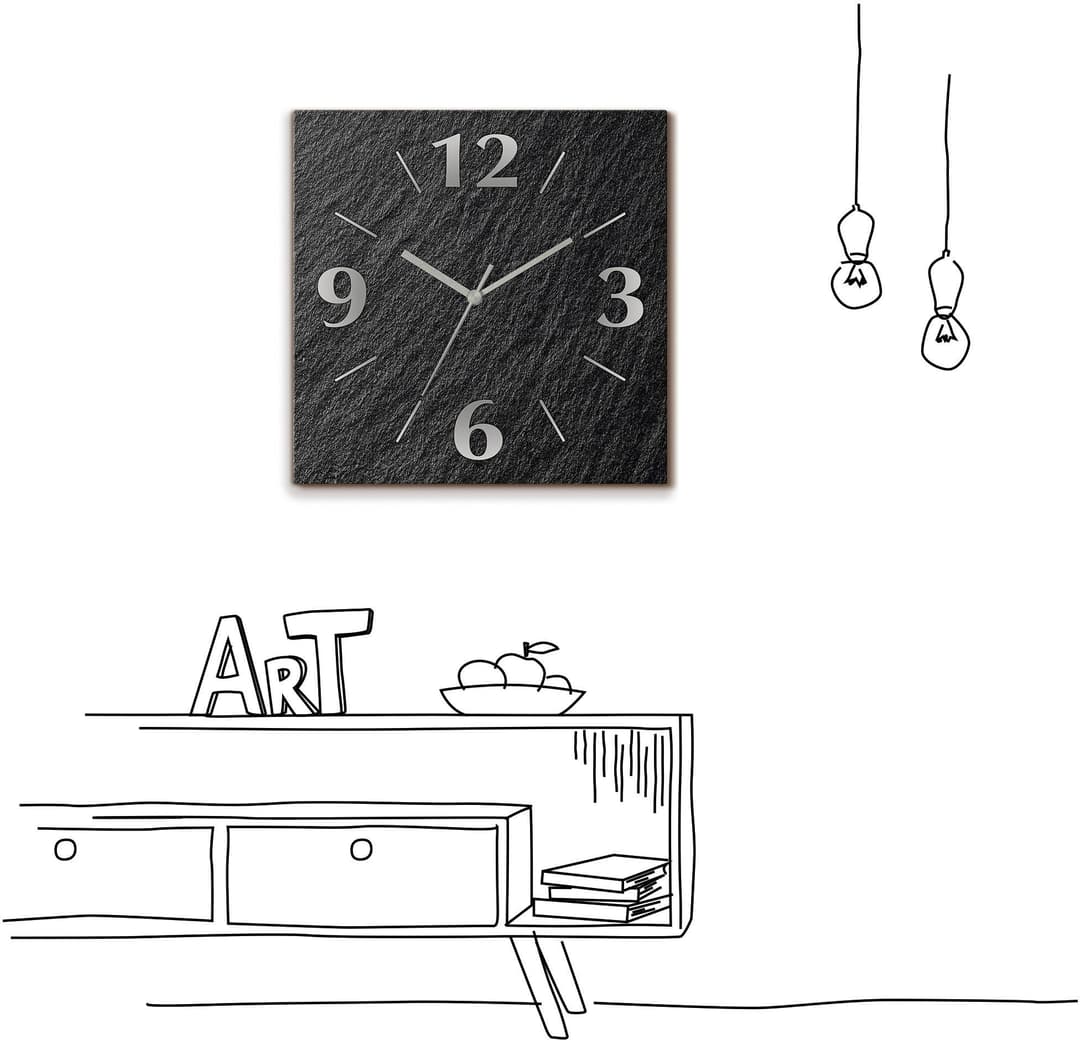 Artland Wanduhr Schiefer | Grau