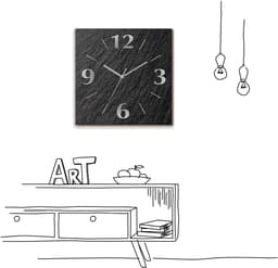 Artland Wanduhr Schiefer | Grau