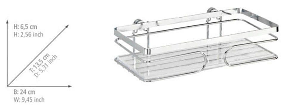 Wenko Duschablage Premium, 1 Etage | Silber