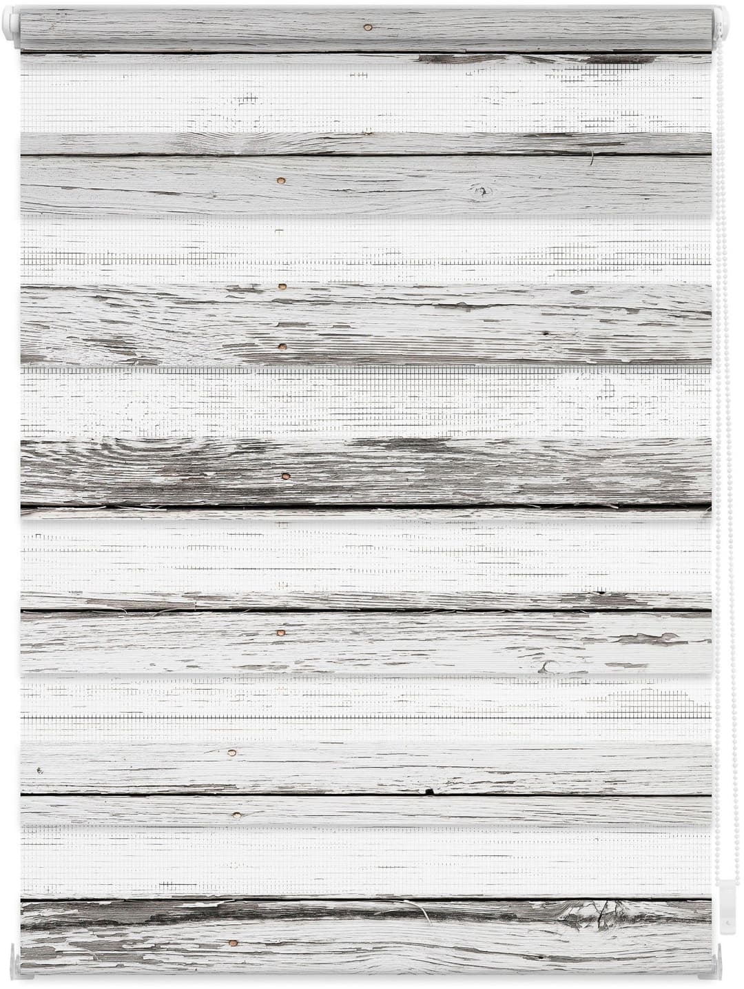 Doppelrollo Duo Rollo Motiv Bretter-Vintage | Holztöne