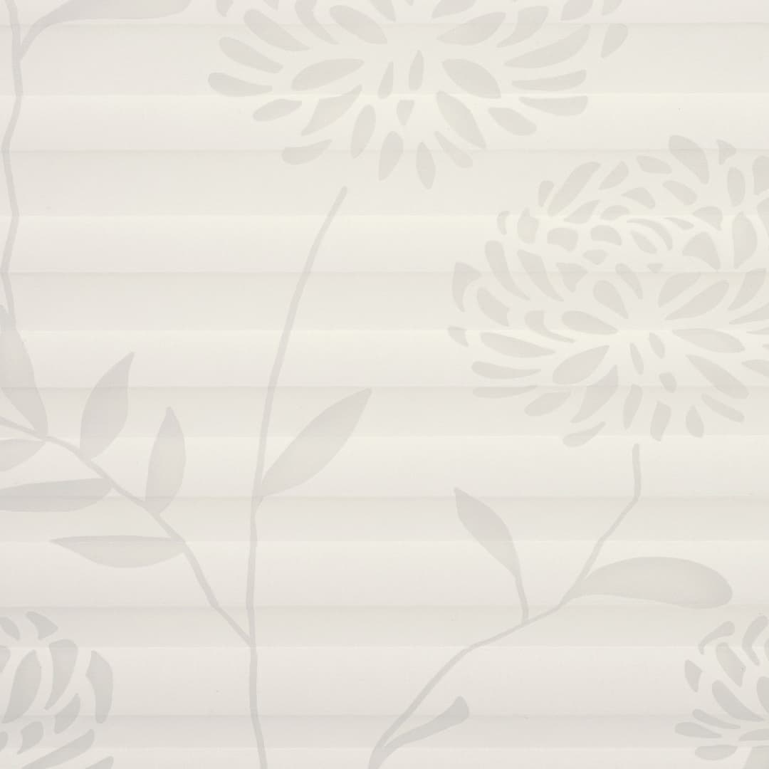 Liedeco Plissee Ausbrenner Floral | Weiß