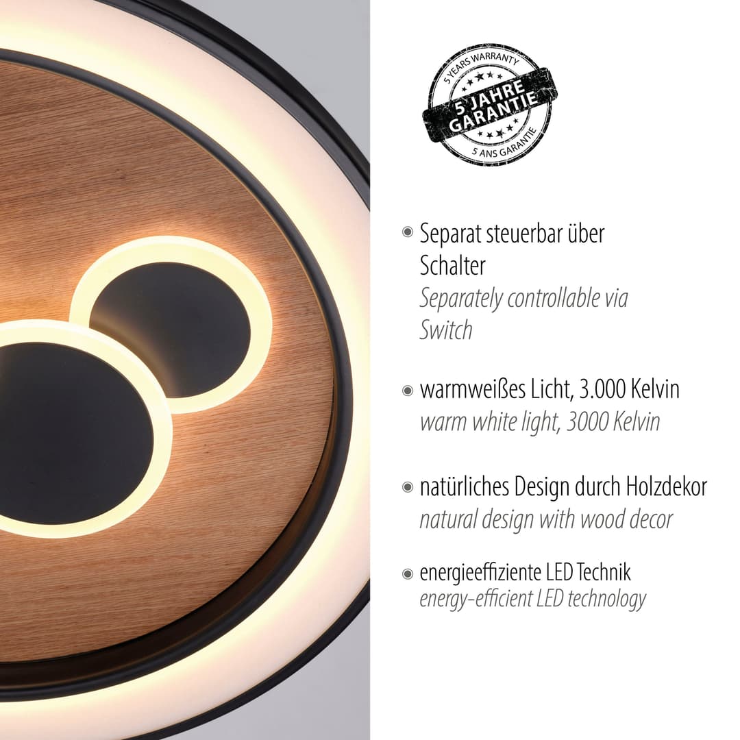 Paul Neuhaus Deckenleuchte ELIZA | Holztöne