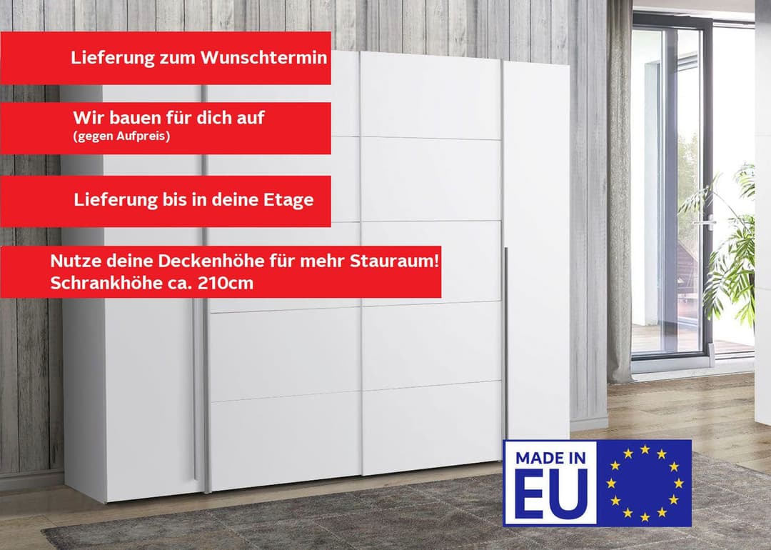 FORTE Kleiderschrank Narago | Weiß