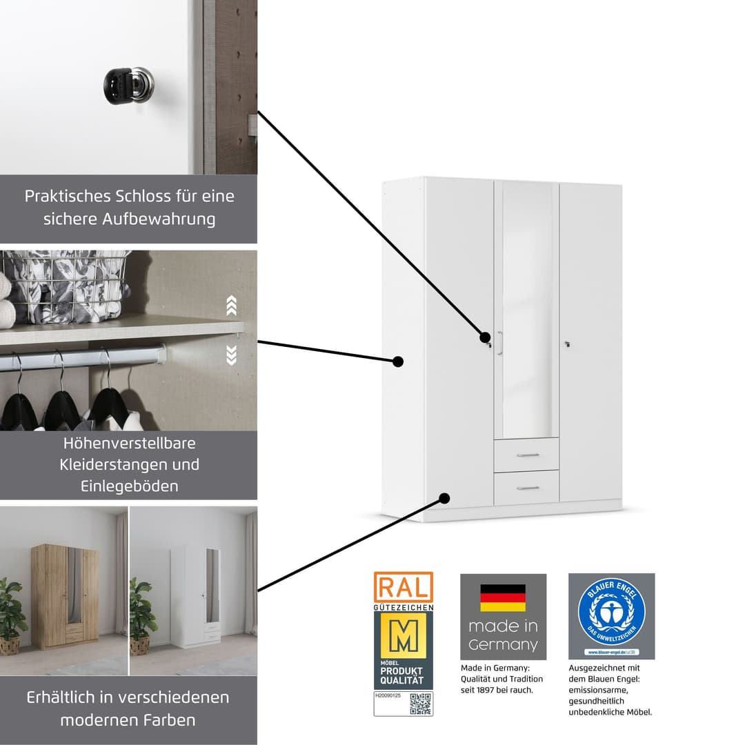 rauch Kleiderschrank BERGHEIM | Weiß
