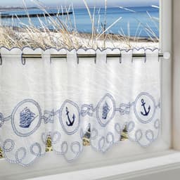 Delindo Lifestyle Scheibengardine ANKER SEGELSCHIFF | Weiß