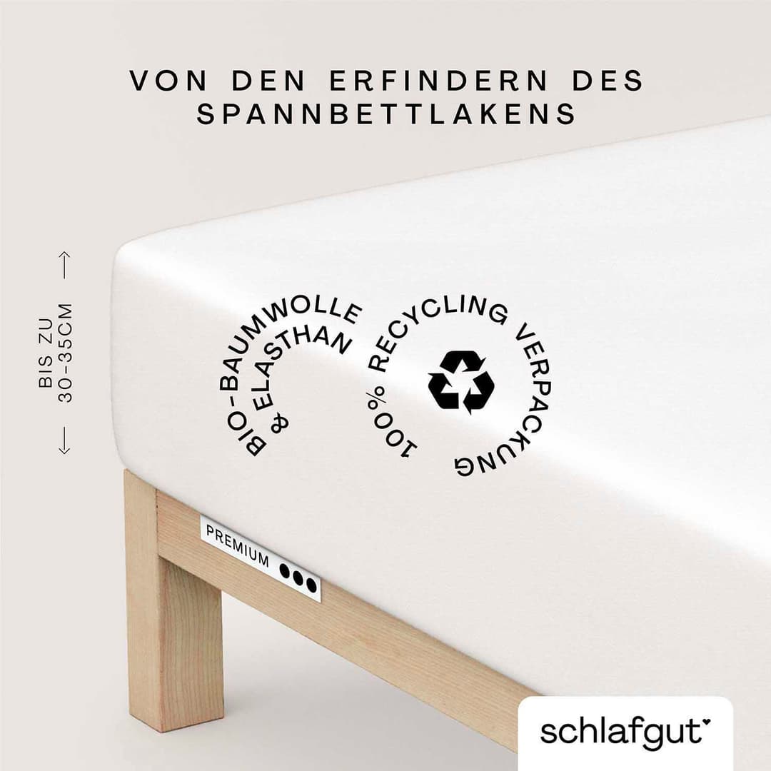 Schlafgut PREMIUM Mako-Zwirn-Jersey Spannbettlaken | Weiß