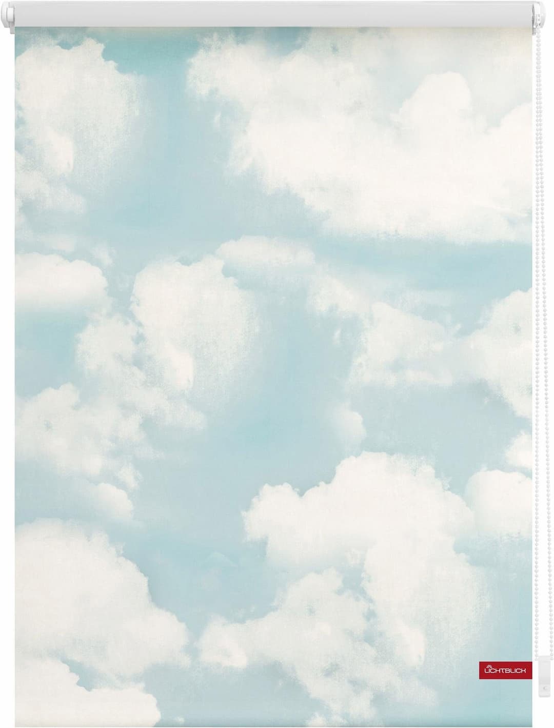 Seitenzugrollo Klemmfix Motiv Wolken | Blau