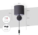 Paco Home Wandleuchte Uni Color | Schwarz 3