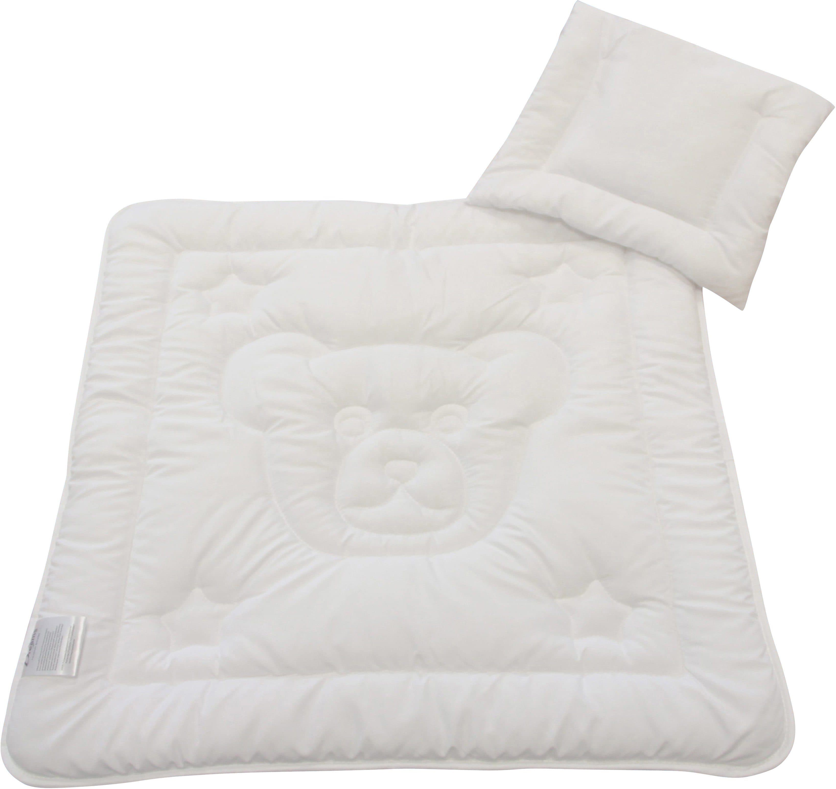 Dreams Steppbett + Kopfkissen Teddybär | Weiß