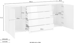 borchardt Möbel Sideboard Rova | Weiß
