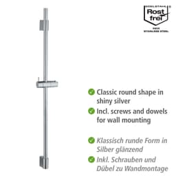 WENKO Duschstange Classic, Chrom | Silber