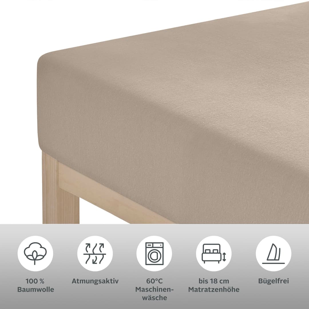 OTTO home Spannbettlaken PHYSALIS Comfort | Beige