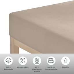 OTTO home Spannbettlaken PHYSALIS Comfort | Beige